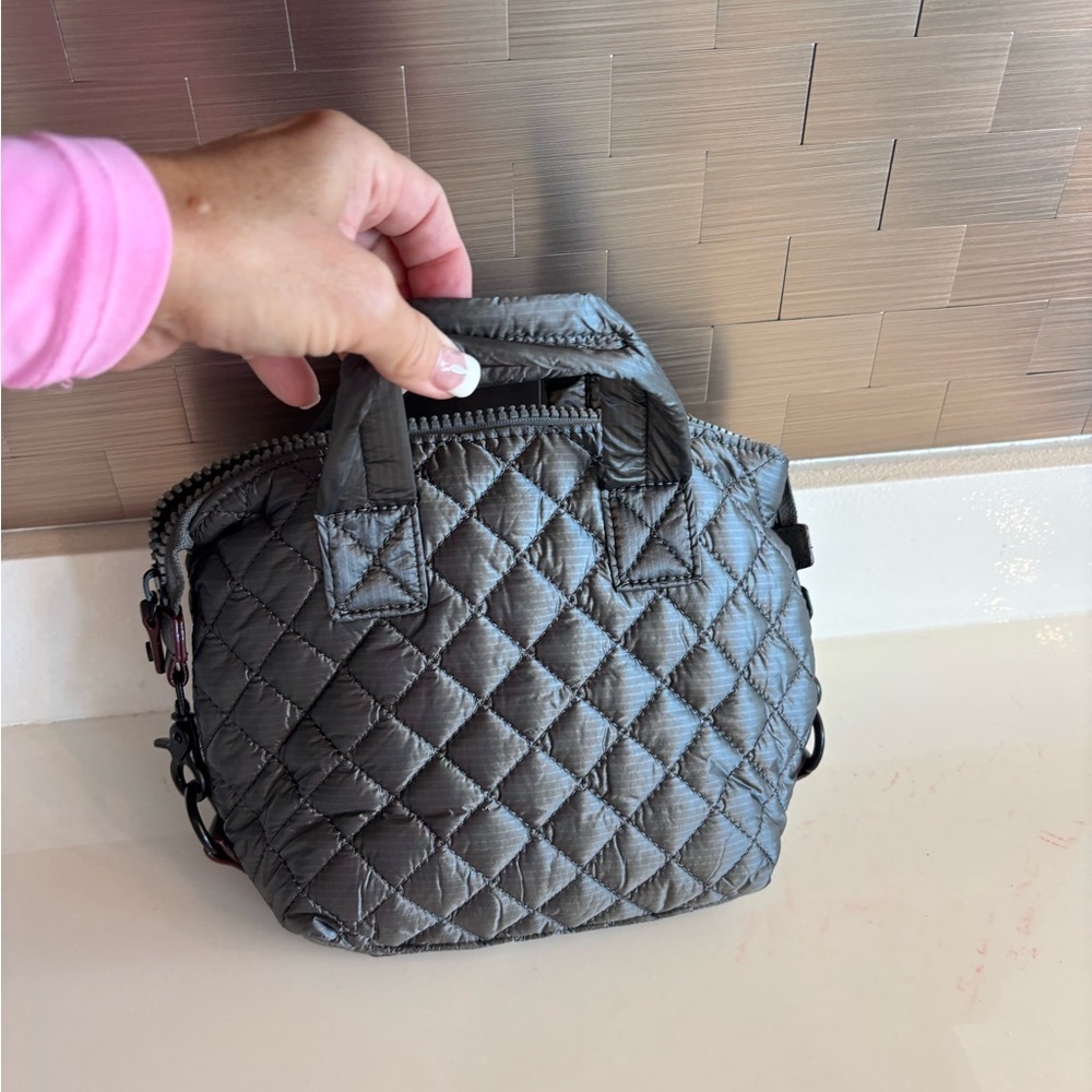 Quilted Mini Quilted Grey Tote Bag With Crossbody Strap . Cuties bag ever ❤️❤️